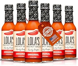 Lolas Fine Hot Sauce Original | All Natural Gluten Free Keto Vegan Made with Red Jalapenos Habanero Peppers Garlic Lime Juice and Vinegar | 5 Fl Oz (Pack of 6)