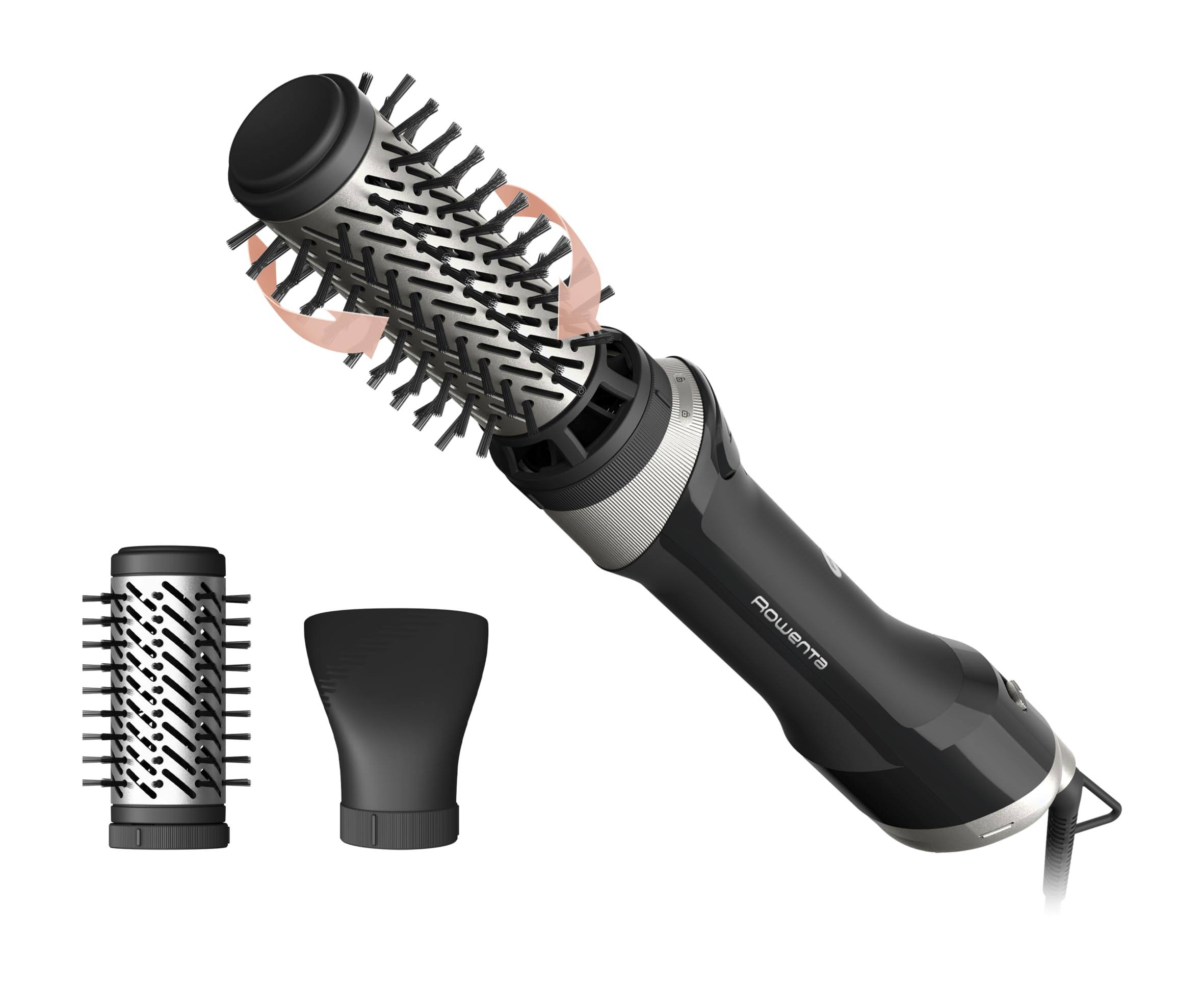 Rowenta UB9530 Brush Activ' Renewal obrotowa szczotka z ciepłym powietrzem, obrót w prawo/lewo, powłoka ceramiczna, funkcja jonowa, naturalne włosie, 2 poziomy temperatury, poziom zimna, 1000 W