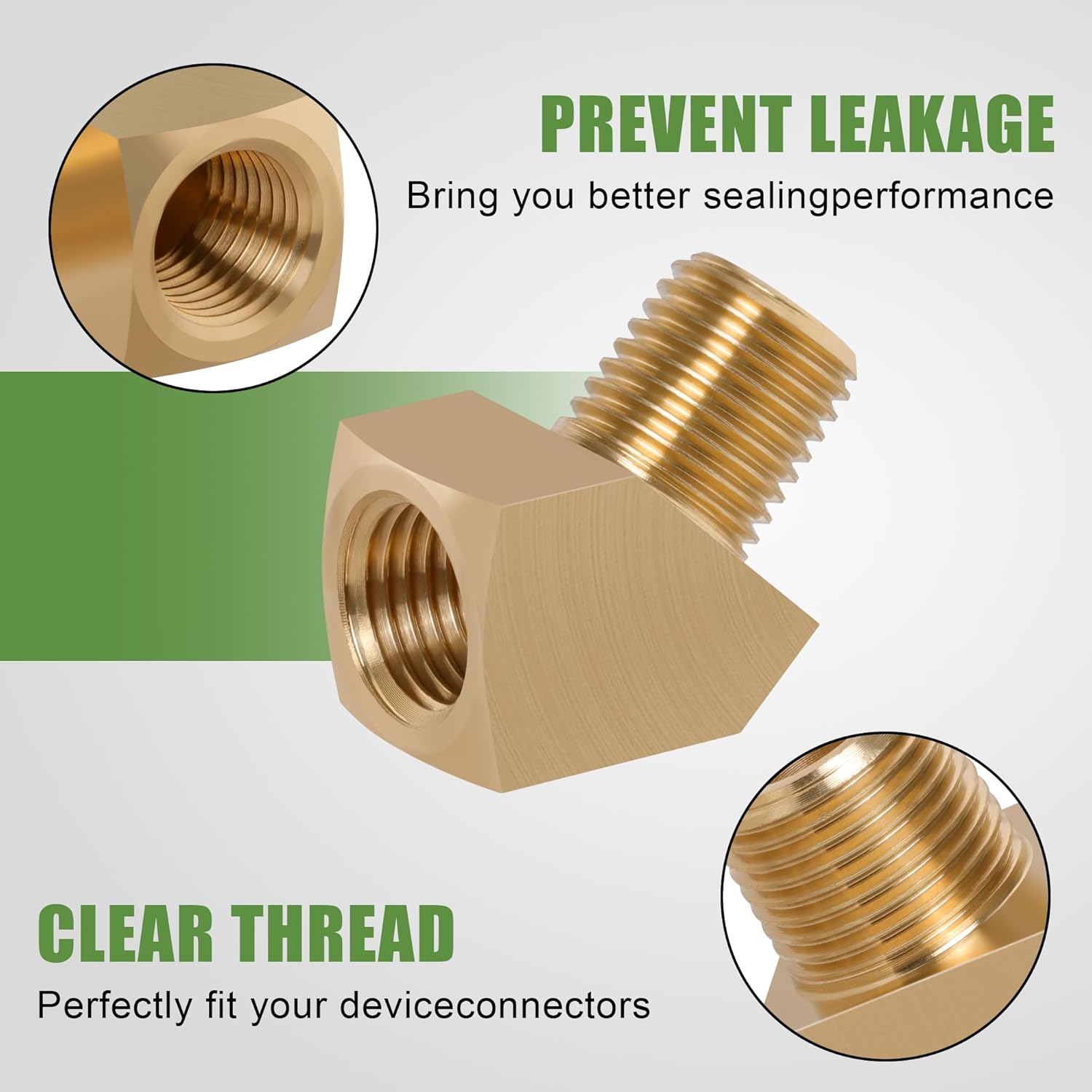 45 Degree Barstock Street elbow Brass Pipe Fitting,1/8" NPT Male x 1/8" NPT Female Fittings,Pack of 4