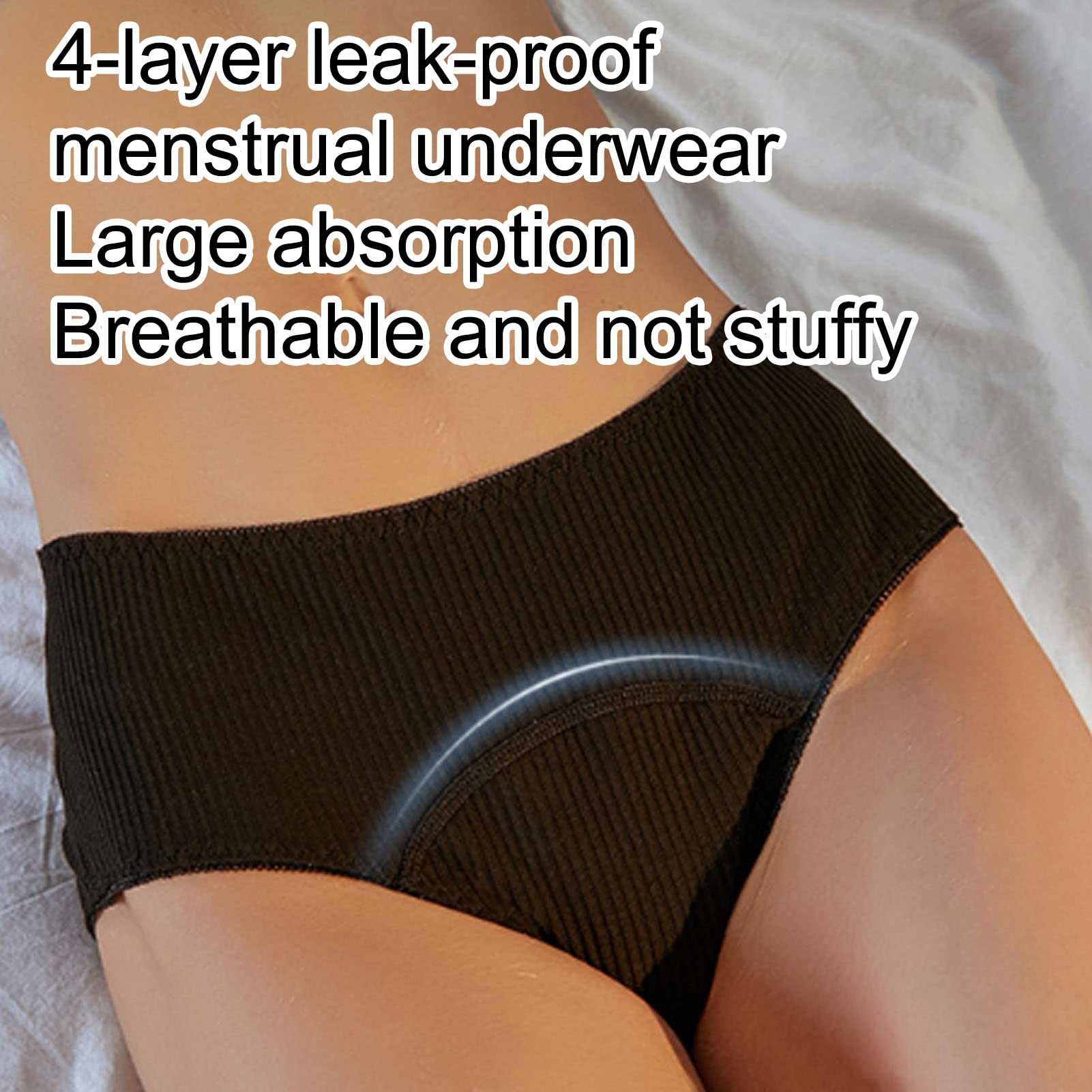 Ropa Interior Menstrual - Bragas menstruales - Calzoncillos de algodón a Prueba de Fugas para Adultos para incontinencia - Calzoncillos de Bikini supersuaves para Mujeres y niñas - Braguitas posp