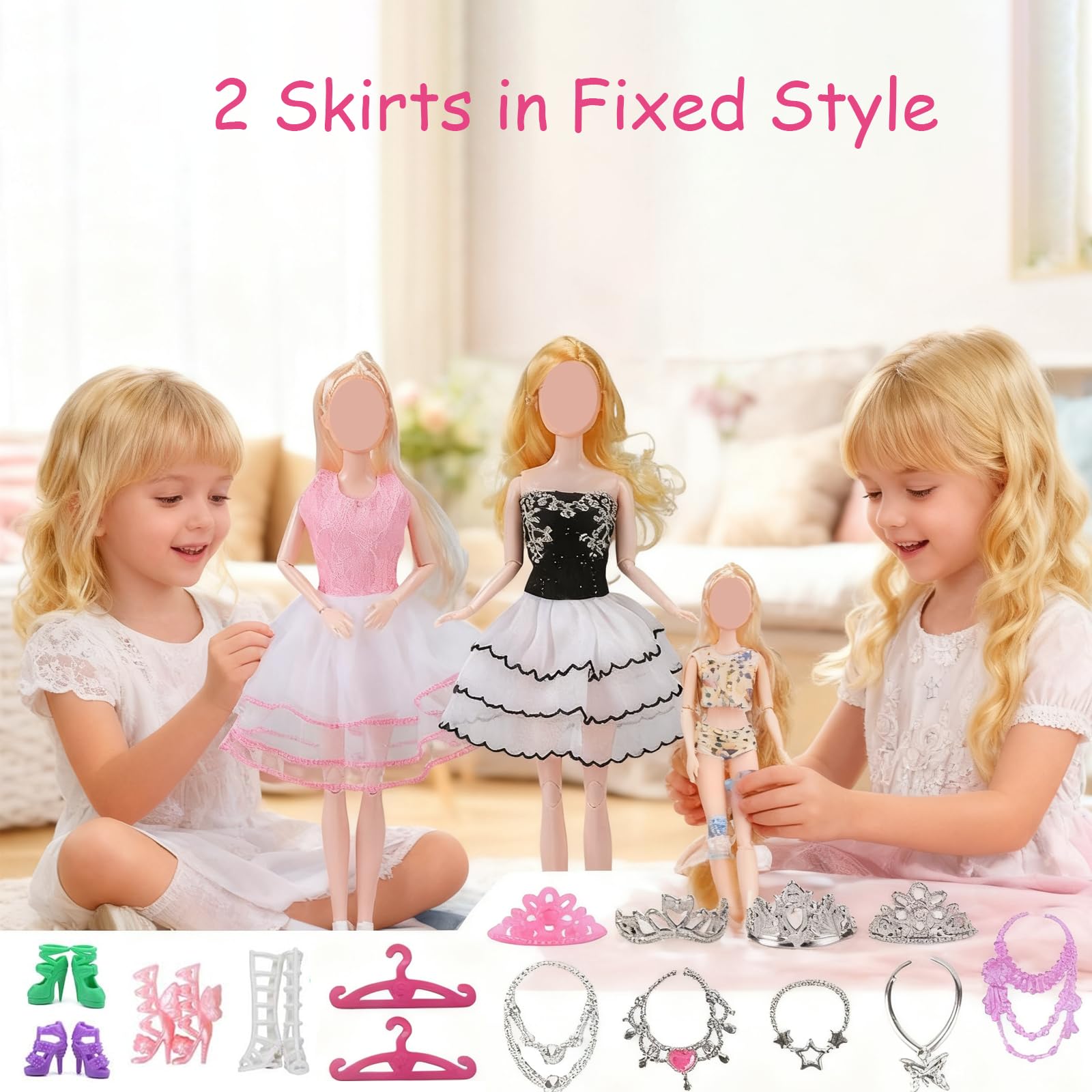 42 Pieces Clothing and Accessories Compatible with Barbie Clothes, Includes 6 Fashion Clothes, 1 Jacket, 1 11.5 Inch Doll Swimsuit During Holidays or Christmas — view 2