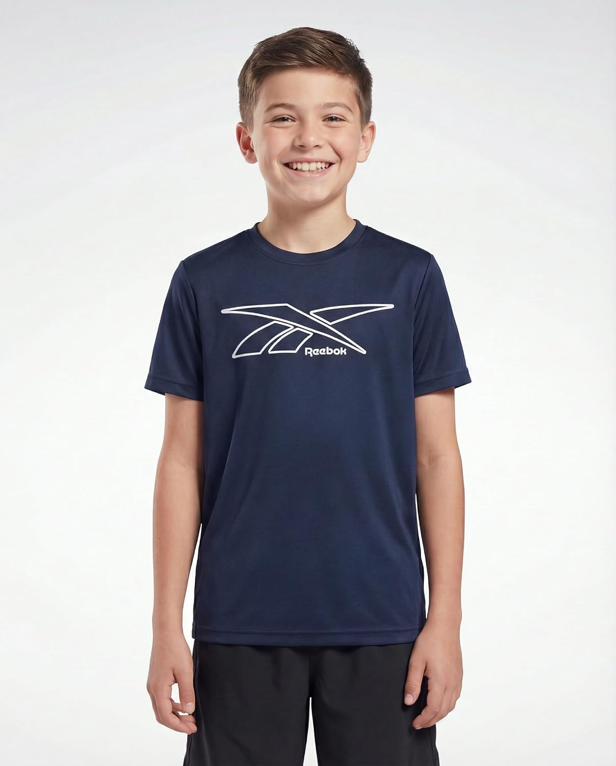 Reebok 3 Pack: Boys Dry Fit T Shirts Short Sleeve Athletic Active Sports Tee Shirt for Kids Teens Youth Boy Spring Sizes 6-18