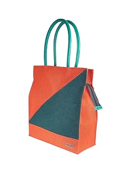 FOONTY Daily Use Women Jute Lunch Bags(Orange,6009C)