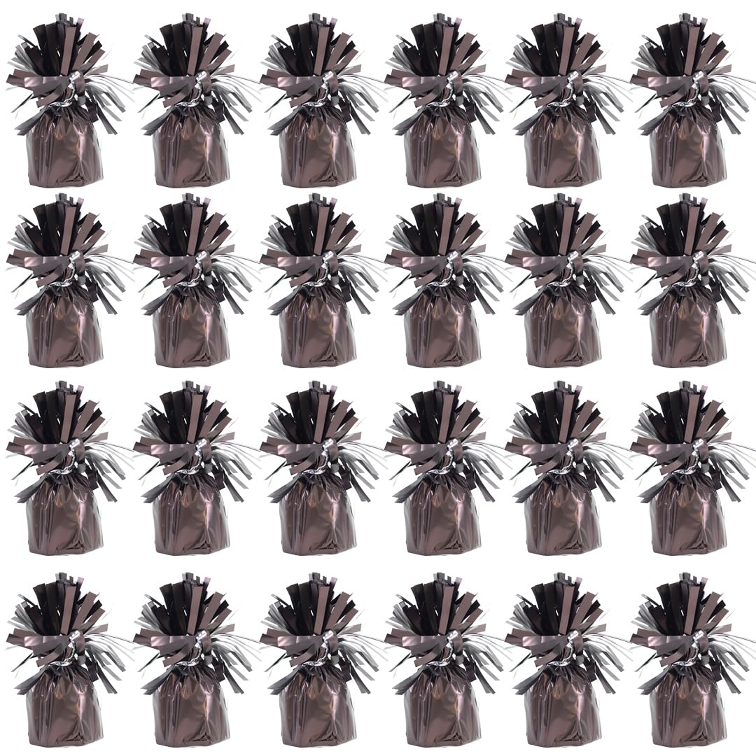 PARTYRAMA.CO.UK Metallic Brown Foil Helium Balloon Weights 175gr - Pack of 24 - Durable & Colourful Weights for Birthdays Parties, Events & Celebrations - Perfect Balloon Weight Holders