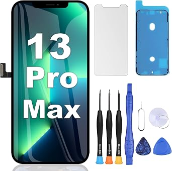 ZOETEC Screen Replacement for iPhone 13 Pro Max, Full HD Retina Display Touch Screen Digitizer Frame Assembly with Repair Tools Kit