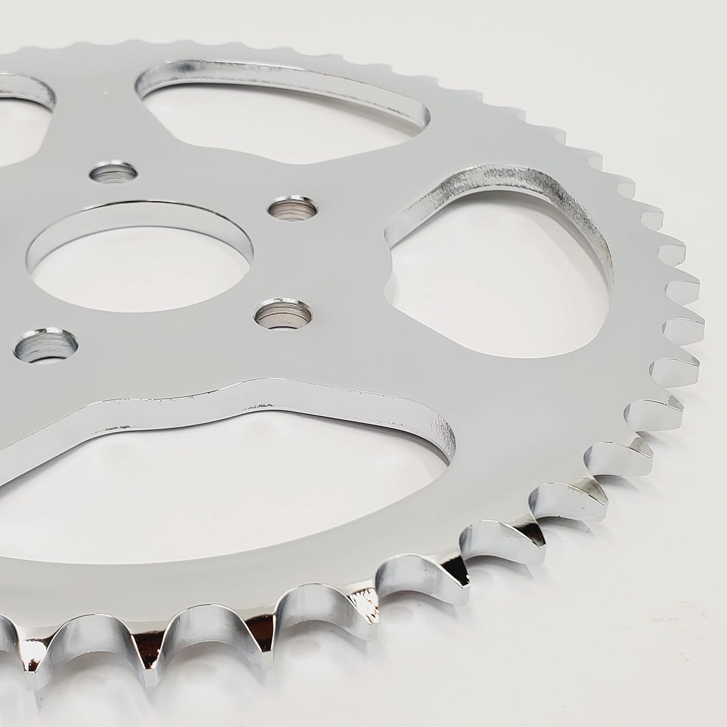 48 Tooth Belt-to-Chain Drive Conversion 5-Spoke Rear Chrome Sprocket with 9.8MM Offset for 1973-1999 Harley Big Twin Softail, Dyna, FXR, Touring & 1986-1999 Sportster XL – Recommended for a 530 Chain