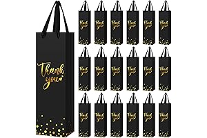 Ctosree Halloween Wine Gift Bags Black with Gold Foil