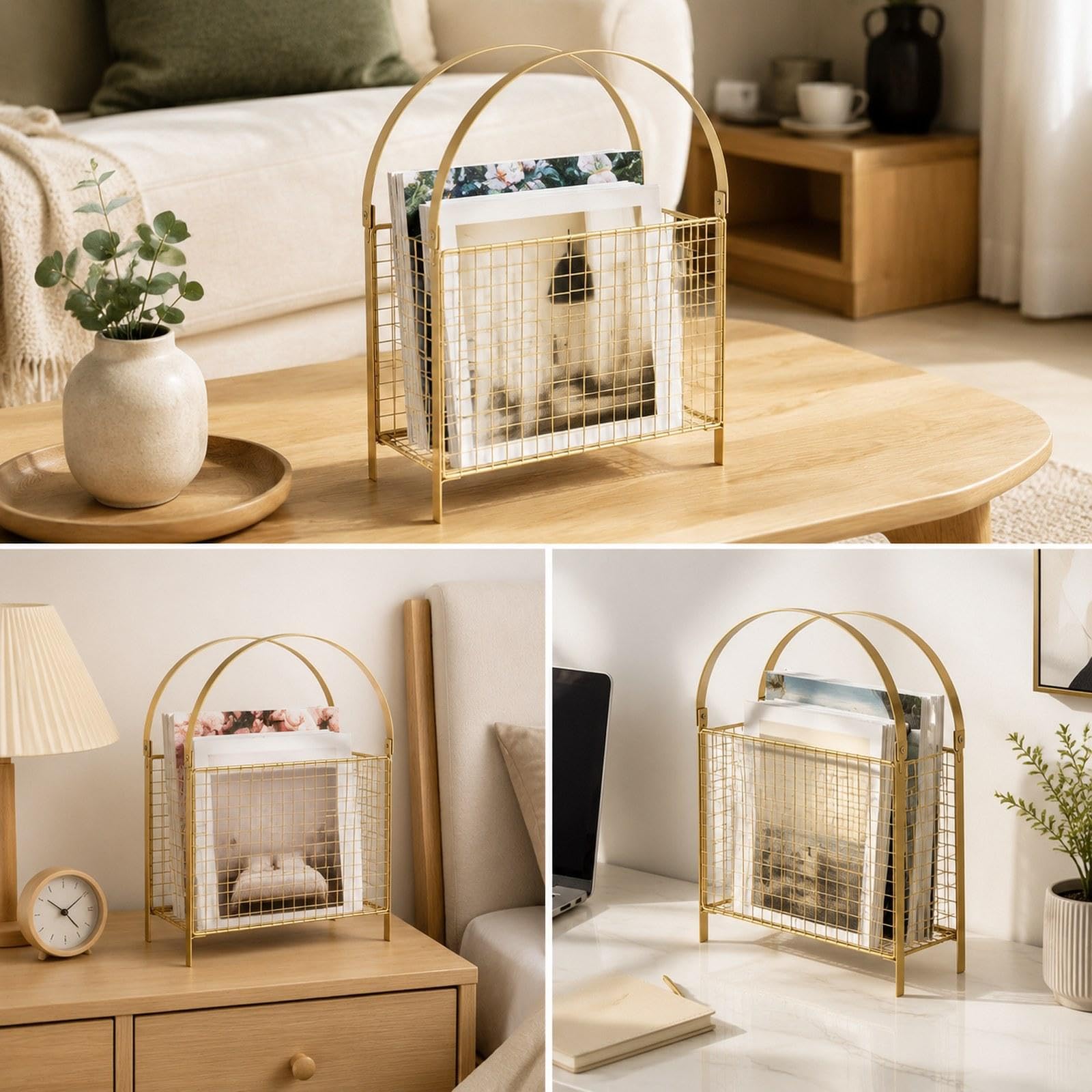 Portariviste da Terra, Borsa a Mano dal Design Nordico, Cestino Porta riviste, Organizer per Documenti per la Decorazione della Sala da