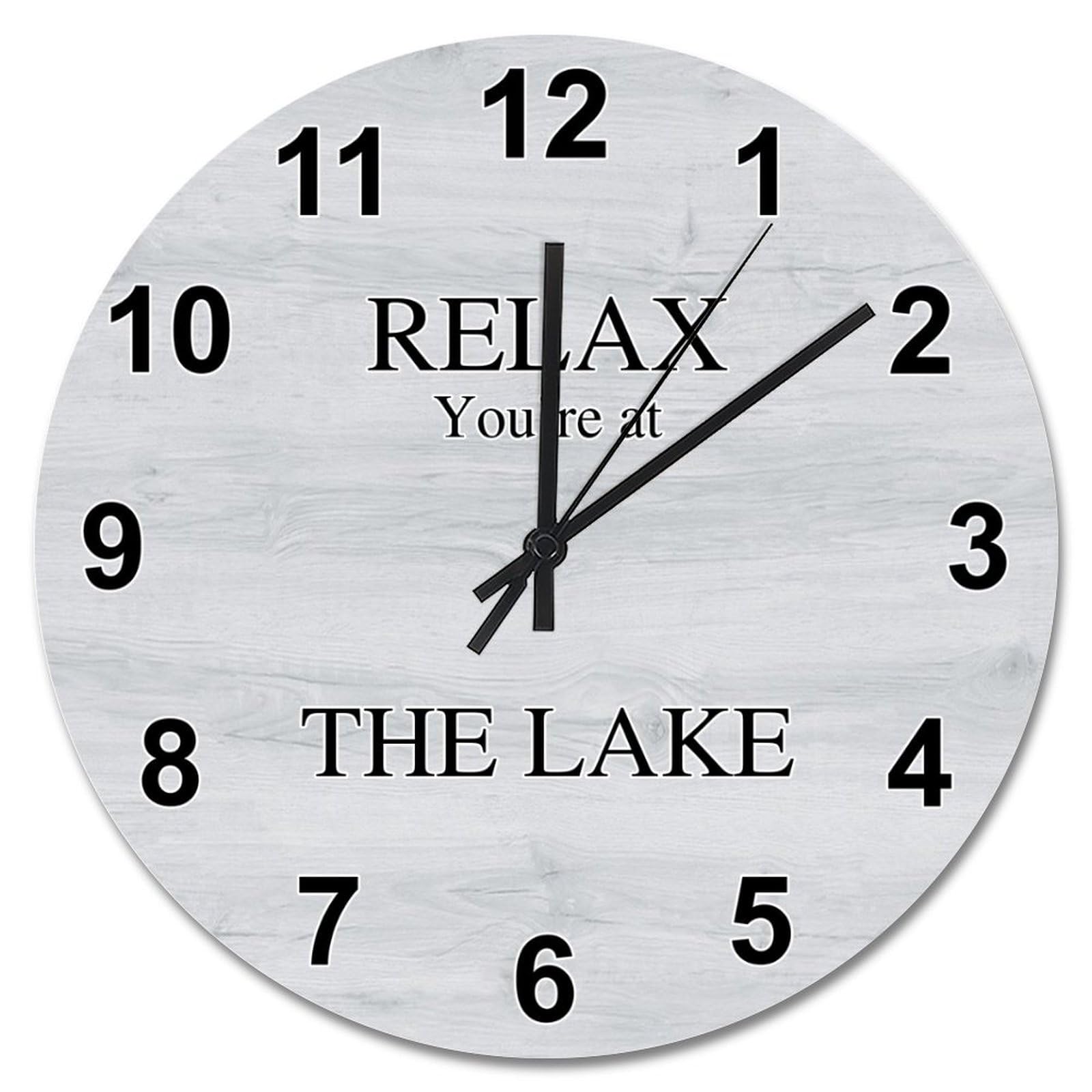 Horloge murale rustique silencieuse en bois 38 cm pour salon