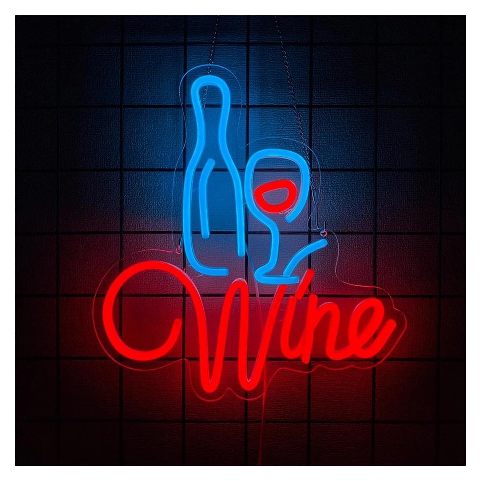 LEMST Sign Lamp Wine Neon Sign Wine Glass Light for Bar Parties Family Gatherings Background Decor USB Powered Lamp 32.6cmx34.7cm