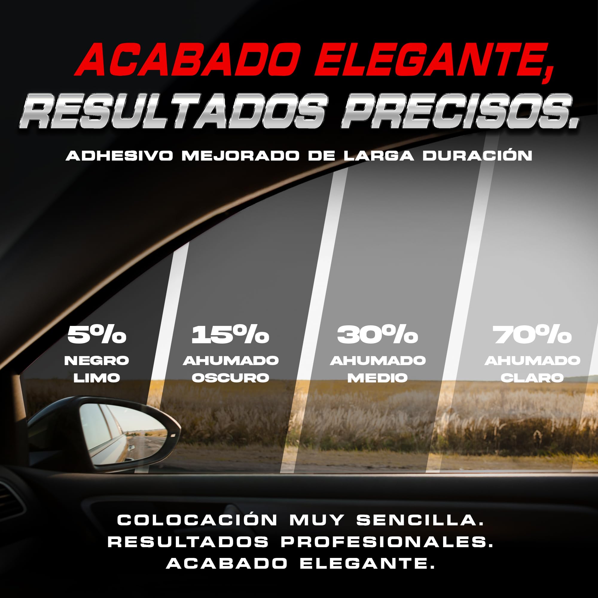 Tintado de Lunas BLACKGLASS IX® - Rollo de lámina Tintada de Calidad Profesional para Coche (5% VLT, 6m x 65cm, 2 Capas, Limo Black) Lámina Solar y de privacidad con Instrucciones de colocación