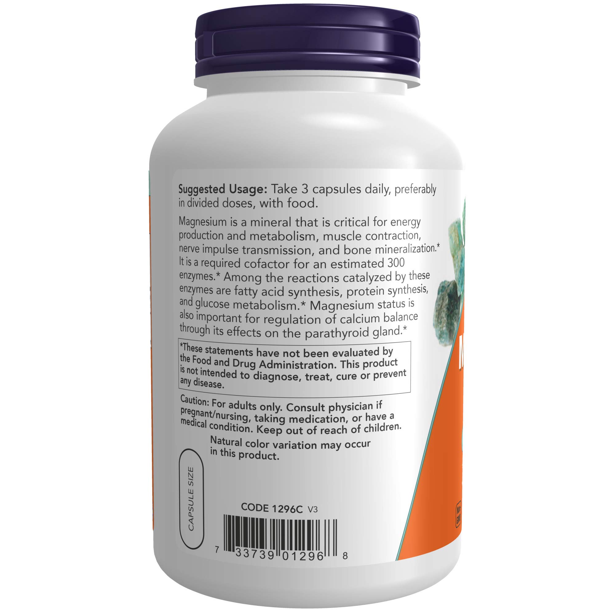 Buy NOW Supplements, Magnesium Citrate, Enzyme Function*, Nervous