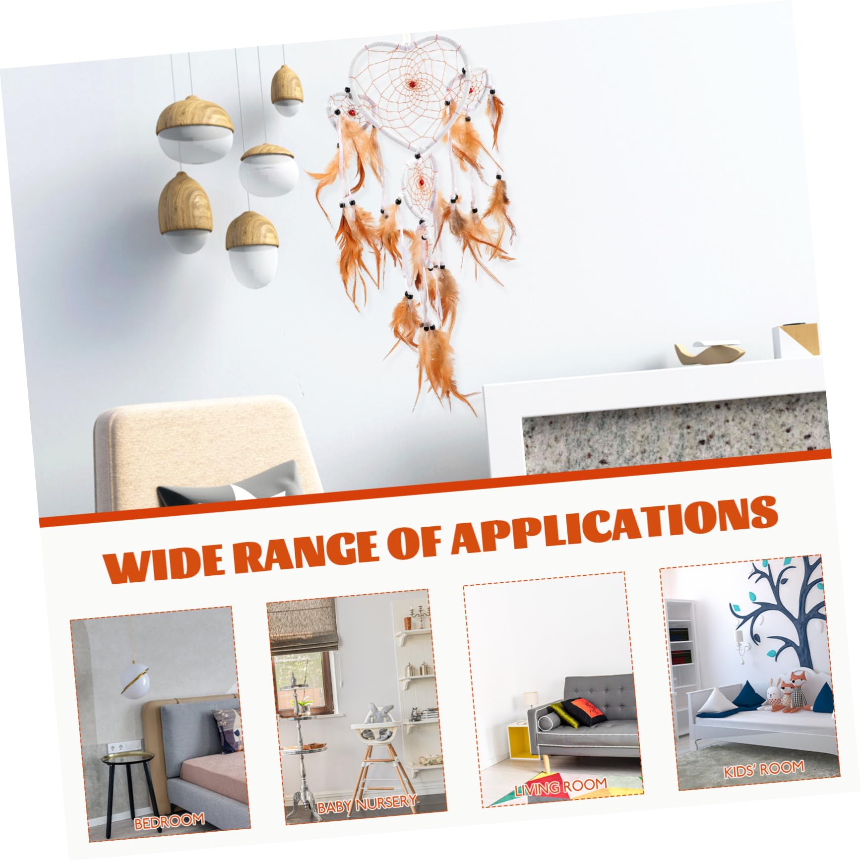 Zerodeko 3stücke Delicate Plume Dreamcatcher Dekoration Für Zuhause Herzförmiger Makramee Mit Federn Für Wohnzimmer Und Schlafzimmer Schafft Eine Romantische Atmosphäre