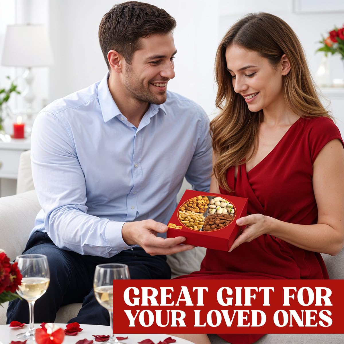 Nuts gift Basket of Cravings Gourmet Nuts Collection, Mixed Nut Gift Box view 4