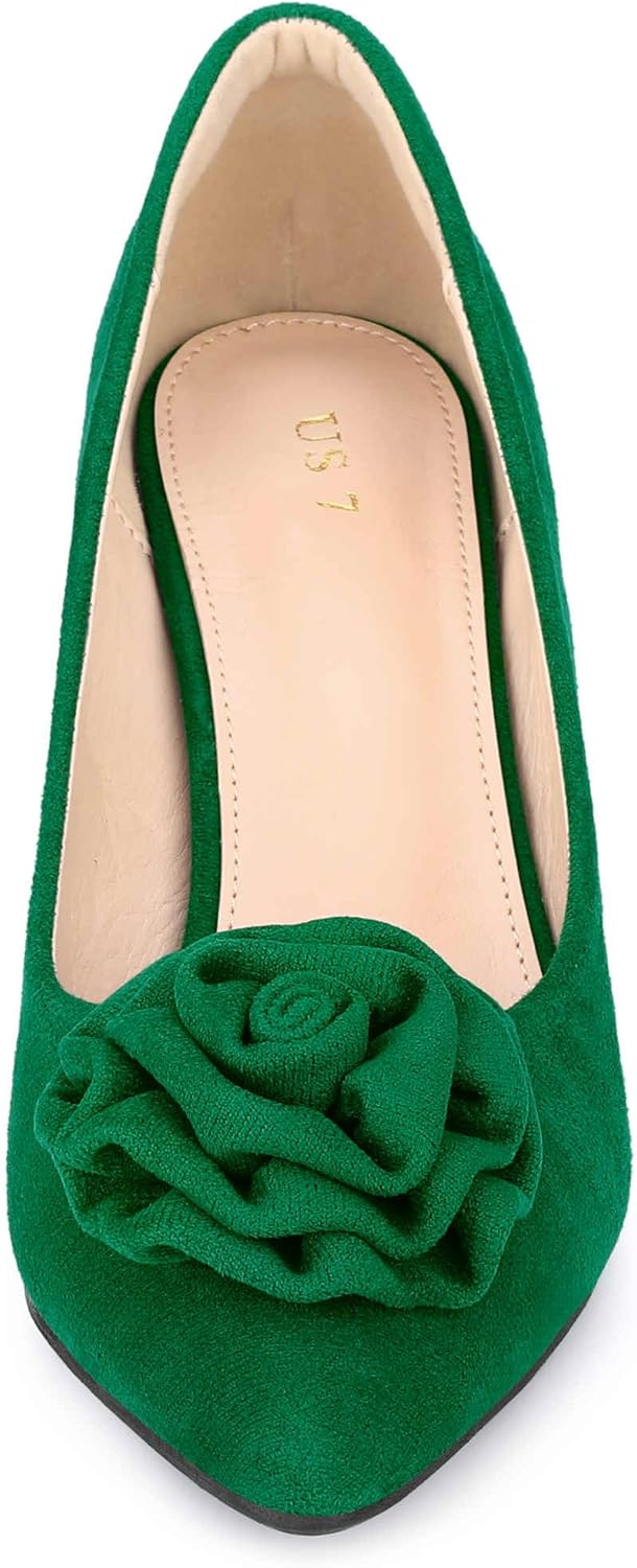 Allegra K Women's Flower Closed Pointed Toe Stiletto Heels Shoes Pumps