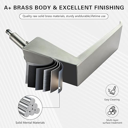 Miniatura 4 de LIWEIKE Juego de grifos de bañera romana de montaje en cubierta, níquel cepillado con 2 manijas para grifo de bañera de cascada de 3 agujeros