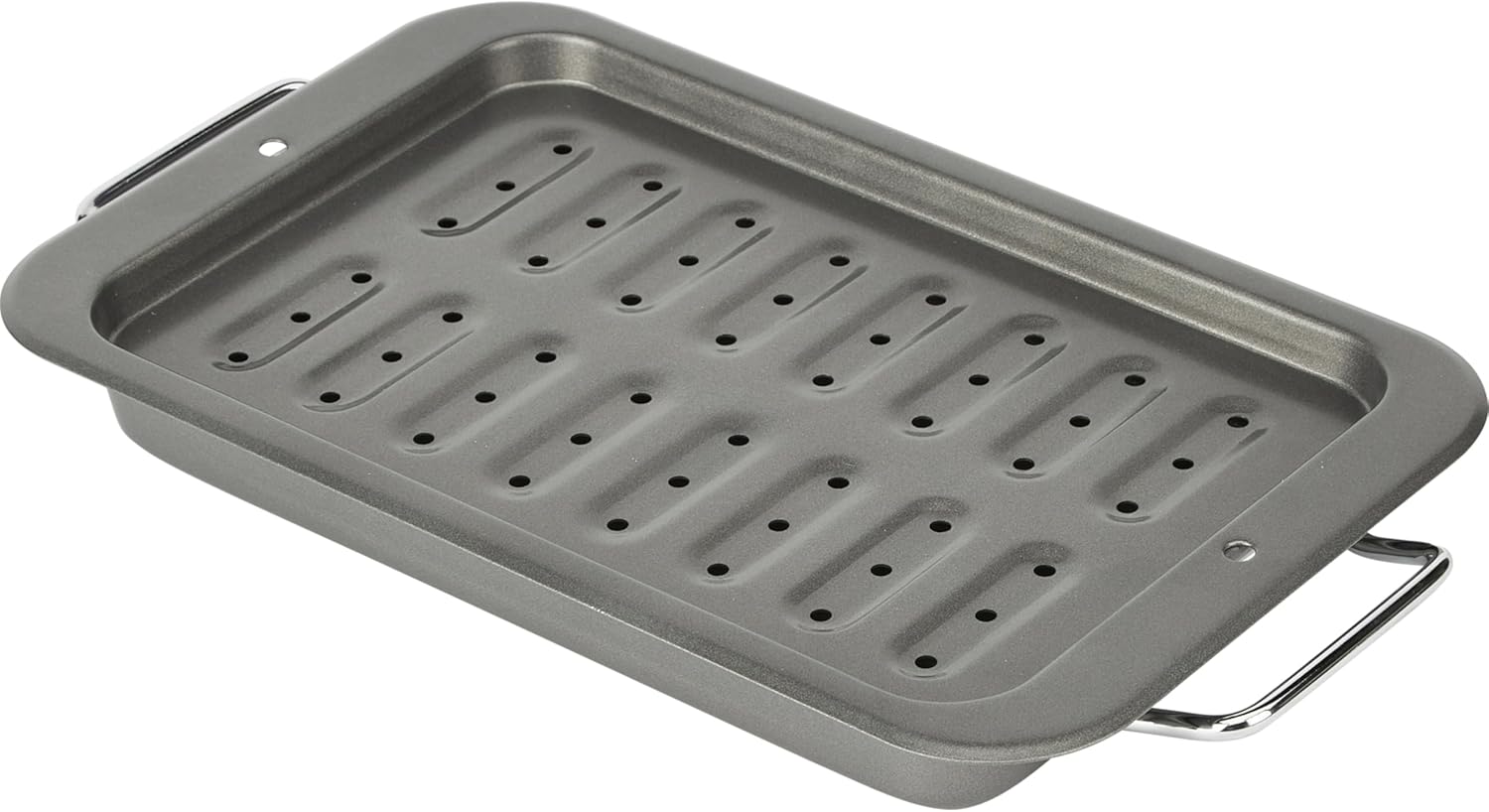Nonstick 7×11-Inch Broiler Baking Pan with Handles & Drip Rack