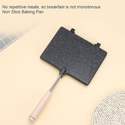 Miniatura 7 de Sandwichera de mano, sándwiches tostados para estufa, sartén abatible de aluminio de doble cara para evitar que se pegue la tostadora de mano,
