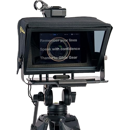 Glide Gear TMP 100 Teleprompter – DSLR, Tablet, Smartphone – 12" Glass, Carry Case, No Assembly