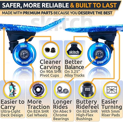 Miniatura 7 de Patinetas para niños, adolescentes y adultos  Juego de regalo de patineta premium para principiantes y profesionales completo con mini tabla de