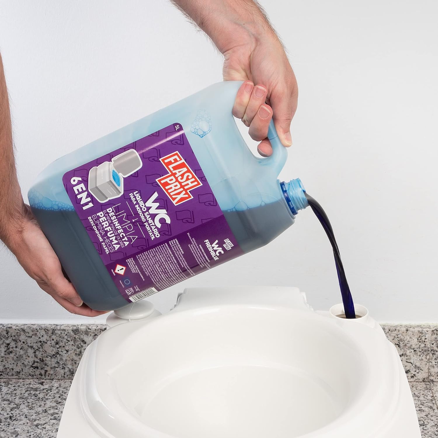Aditivo para Aguas Negras para Inodoro Portátil WC, Liquido para Depósito de Residuos, Fragancia Cereza Fresh, Líquido Sanitario, 10 Litros