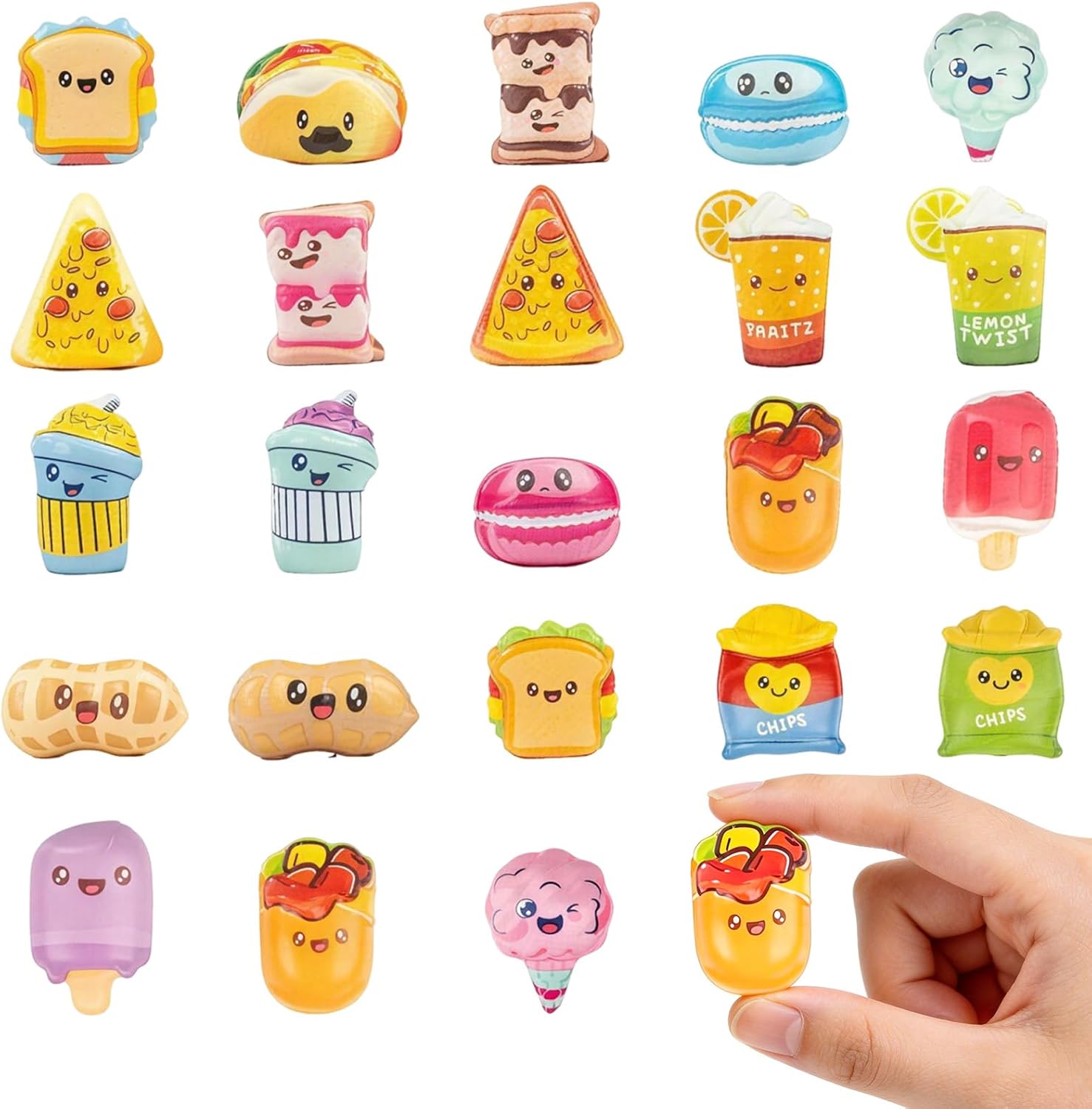 24PCS Animal Squishy Toys for Kids, Slow Rising Foam Squishies, for Kids, Easter Egg Fillers, Squishy Party Favors for Classroom Prizes, Safari-Themed Pinata Stuffers (Ice-Cream)