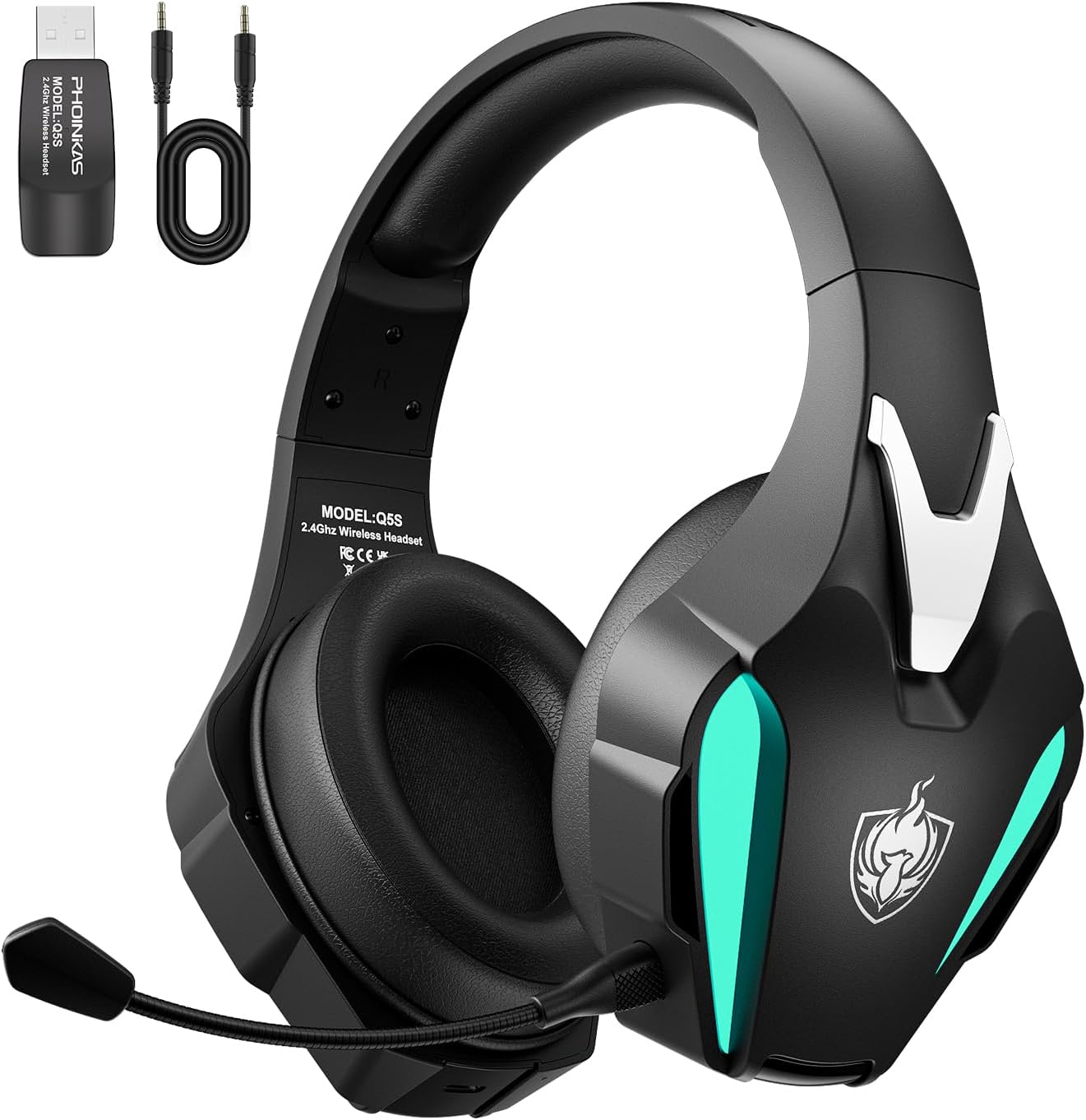 PC Gaming Headset, Q5S Stereo Gaming Headset for PS4 Xbox One PS5 Nintendo Controller, Over Ear Headphones with Noise Cancelling Mic, Bass Surround, Laptop Tablet Games (Green)