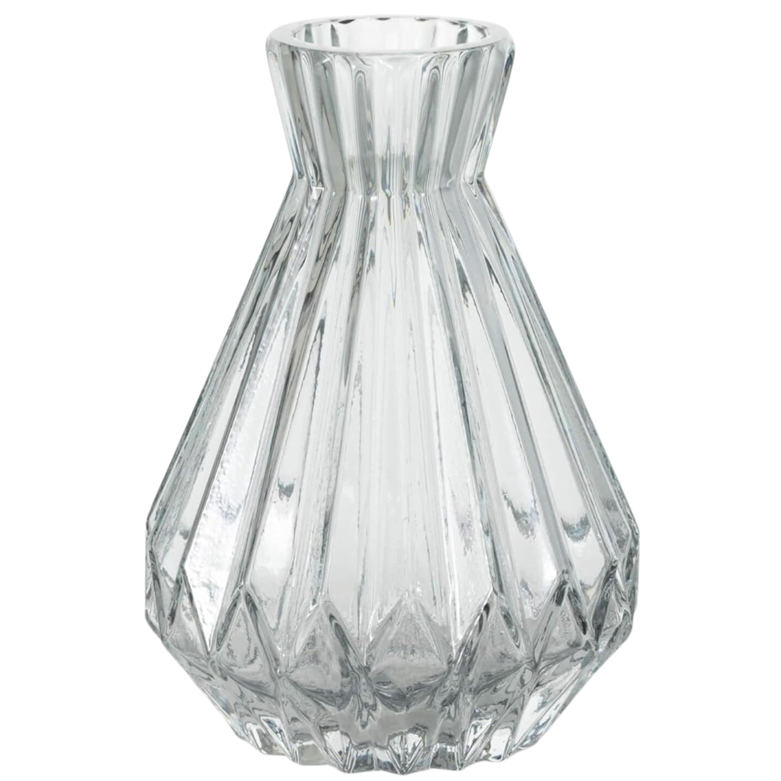Vase en verre vert côtelé de 16,5 cm style carafe Sullivans
