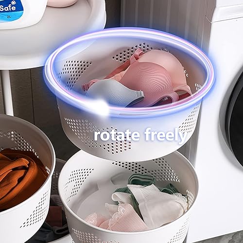 Miniatura 8 de Estante giratorio de almacenamiento de cocina de 4 niveles, cesta de almacenamiento de frutas y verduras, organizador multicapa de acero al carbono,