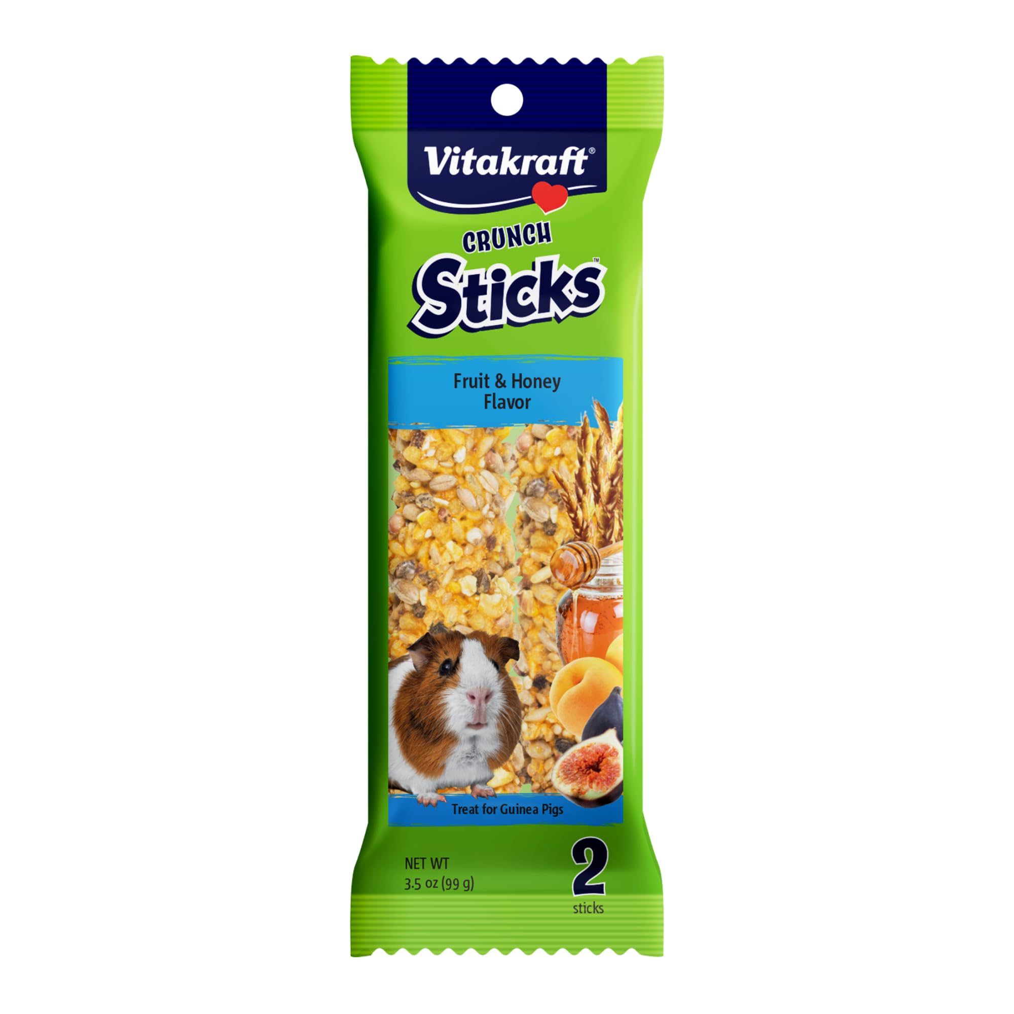 Vitakraft Guinea Pig Fruit & Honey Treat Sticks 2 Pack, 3.5 Ounce