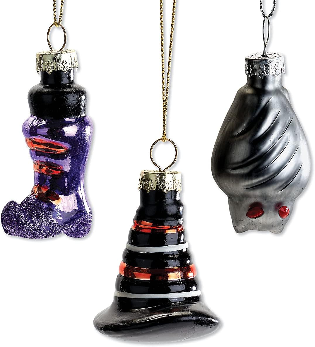 Lillian Vernon Glass Halloween Figures Ornaments - Set of 12, Holiday Home Décor, Ghost, Jack, Witches Hat - Image 4