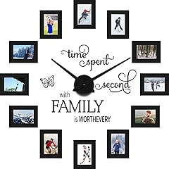 Sratte 3 D Large Family Clock Frame Wall Decor, 5 x 3 . 5 Inch Family Tree Decor, Paper Frame DIY