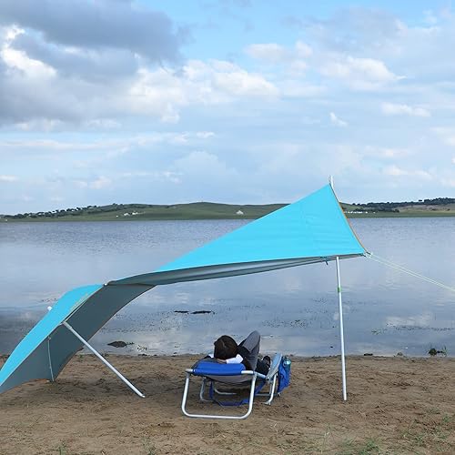 Miniatura 6 de #WEJOY Silla de playa de 5 posiciones, plegable, plana, baja, ligera, portátil, plegable, para camping, silla de senderismo