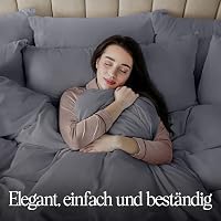 Utopia Bedding Ágynemű Szett 135x200 cm, Mikroszálas Paplanhuzat Cipzárral + Párnahuzat 80x80 cm, Szürke, Könnyen Kezelhető 7