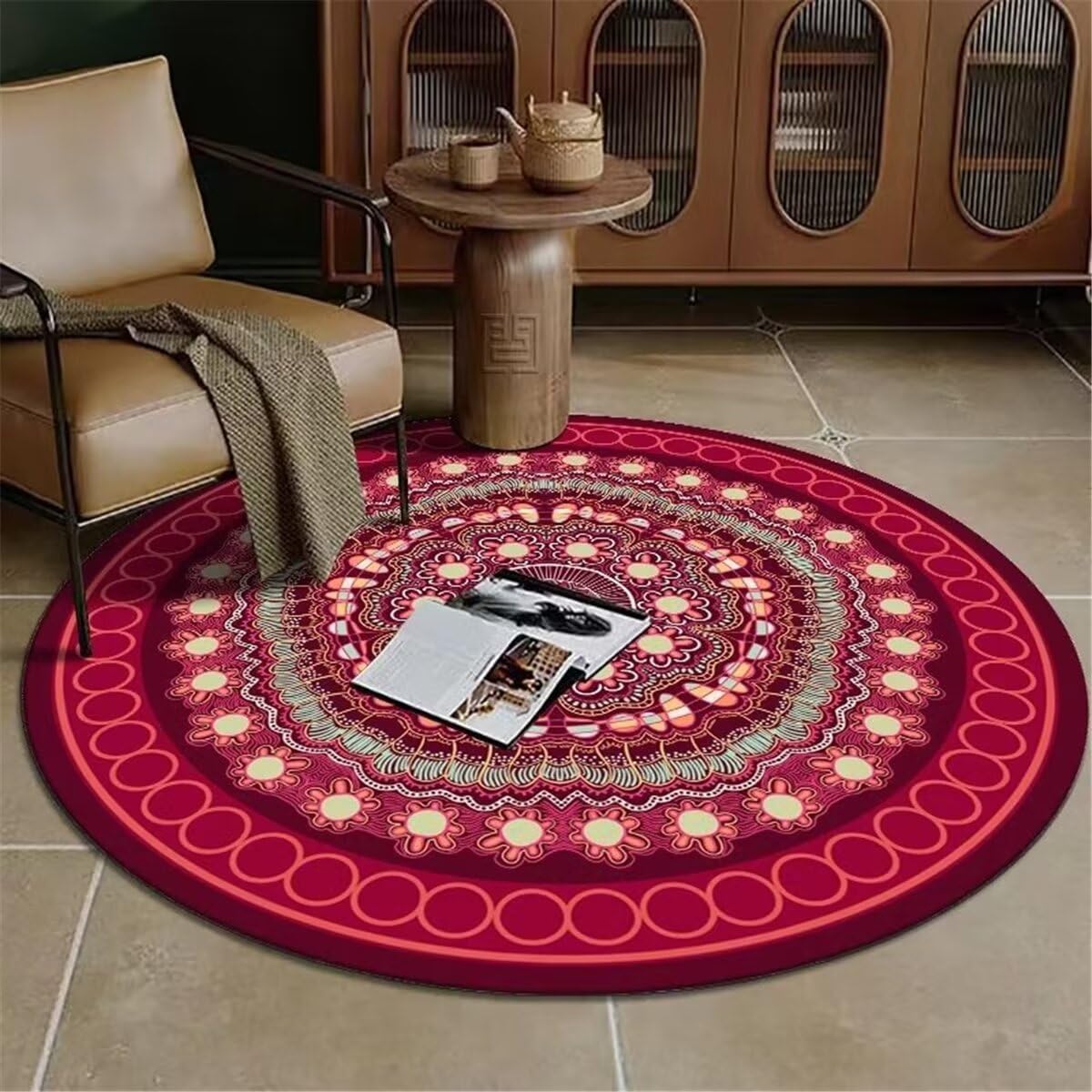 Tapis jeux voiture rouge 70x140 pour chambre bébé fille