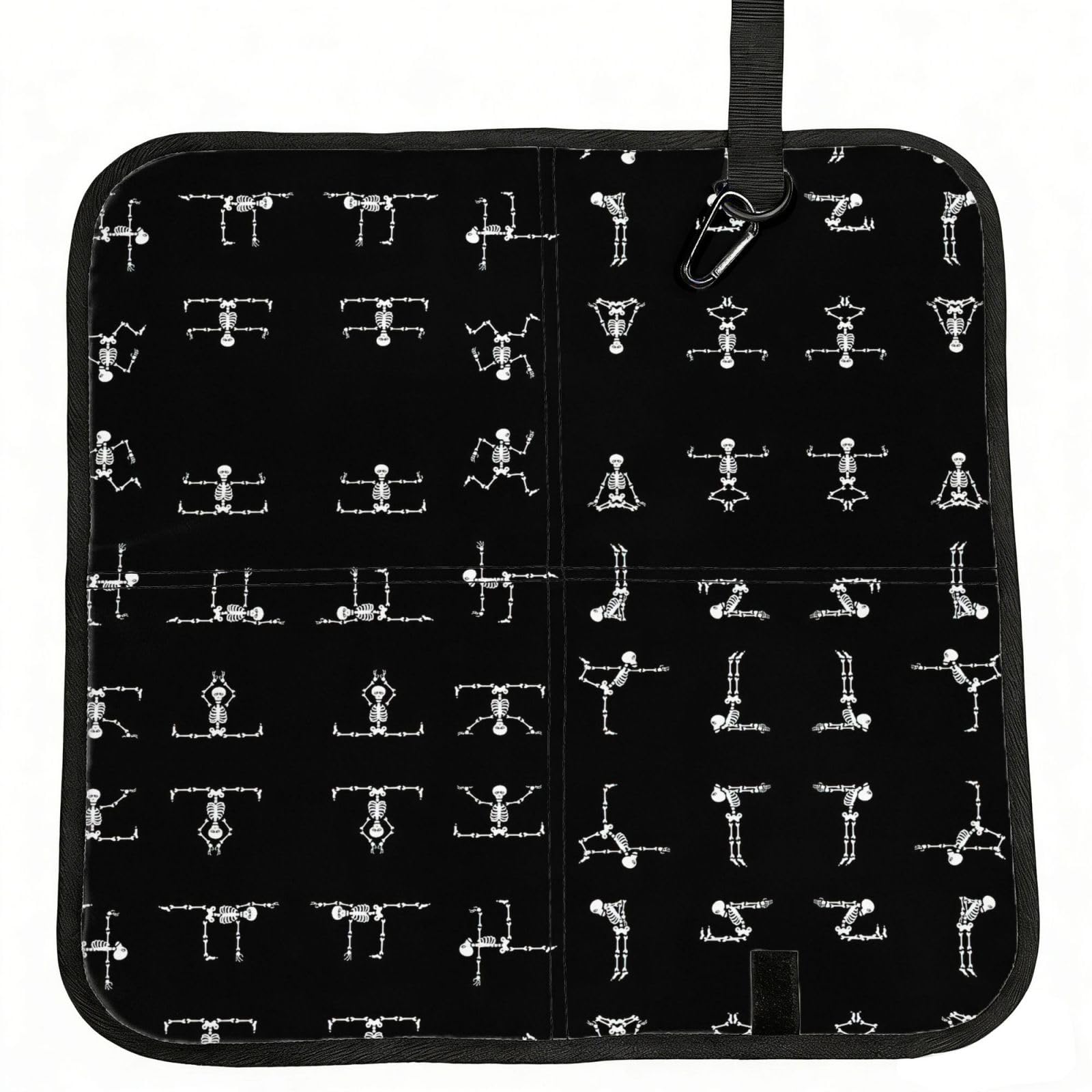 SDEGTHO Skull Yoga Printed Foldable Seat Pad with Closure, Lightweight Cushion for Airplane Travel Camping