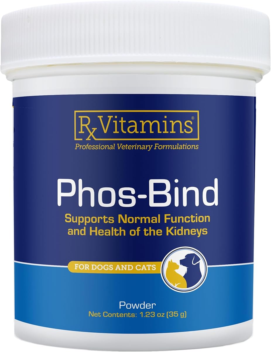Rx Vitamins Phos-Bind - Kidney Support Supplement Powder - Phosphate Binder for Cats & Dogs for Kidney Health - Supports Normal Kidney Cleanse and Essential Kidney Care - 35g