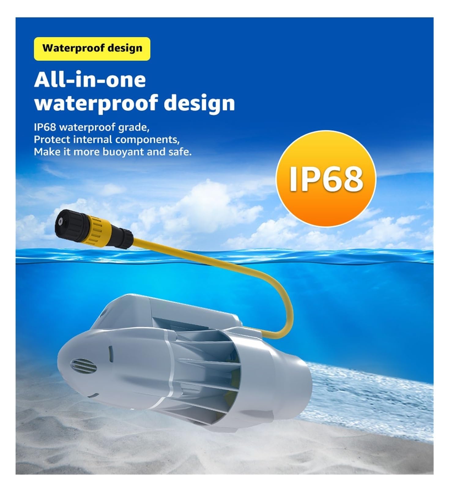 Deska do pływania na stojąco 12V 24V Elektryczny silnik bezszczotkowy IP68 Podwodny nadmuchiwany wiosło do łodzi wędkarskiej SUP z napędem odrzutowym(1.3m,24V 360W)