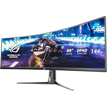 Asus ROG Strix XG49VQ 49” Curved Gaming FreeSync Monitor 144Hz Dual Full HD HDR Eye Care with DP HDMI