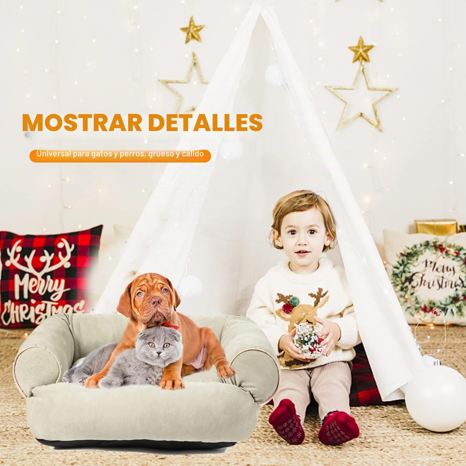 PETCUTE Cama Ortopédica para Perros y Gatos Pequeños con Espuma Viscoelástica, Super Cómoda con Fondo Antideslizante