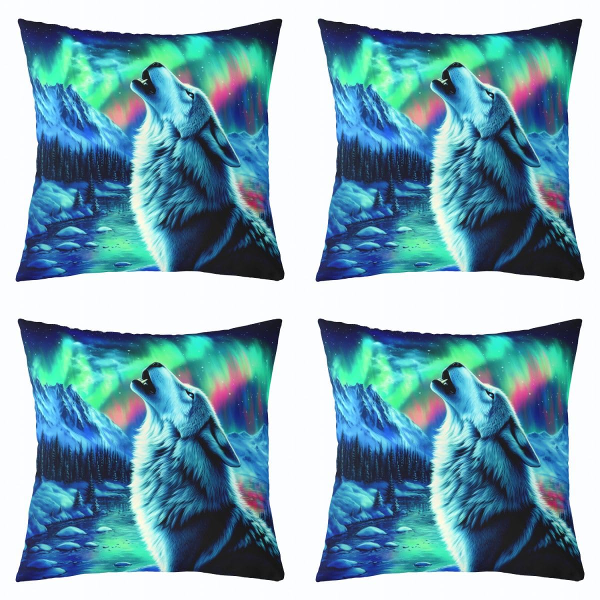 Housses de coussin loup pour chambre enfant et déco canapé salon