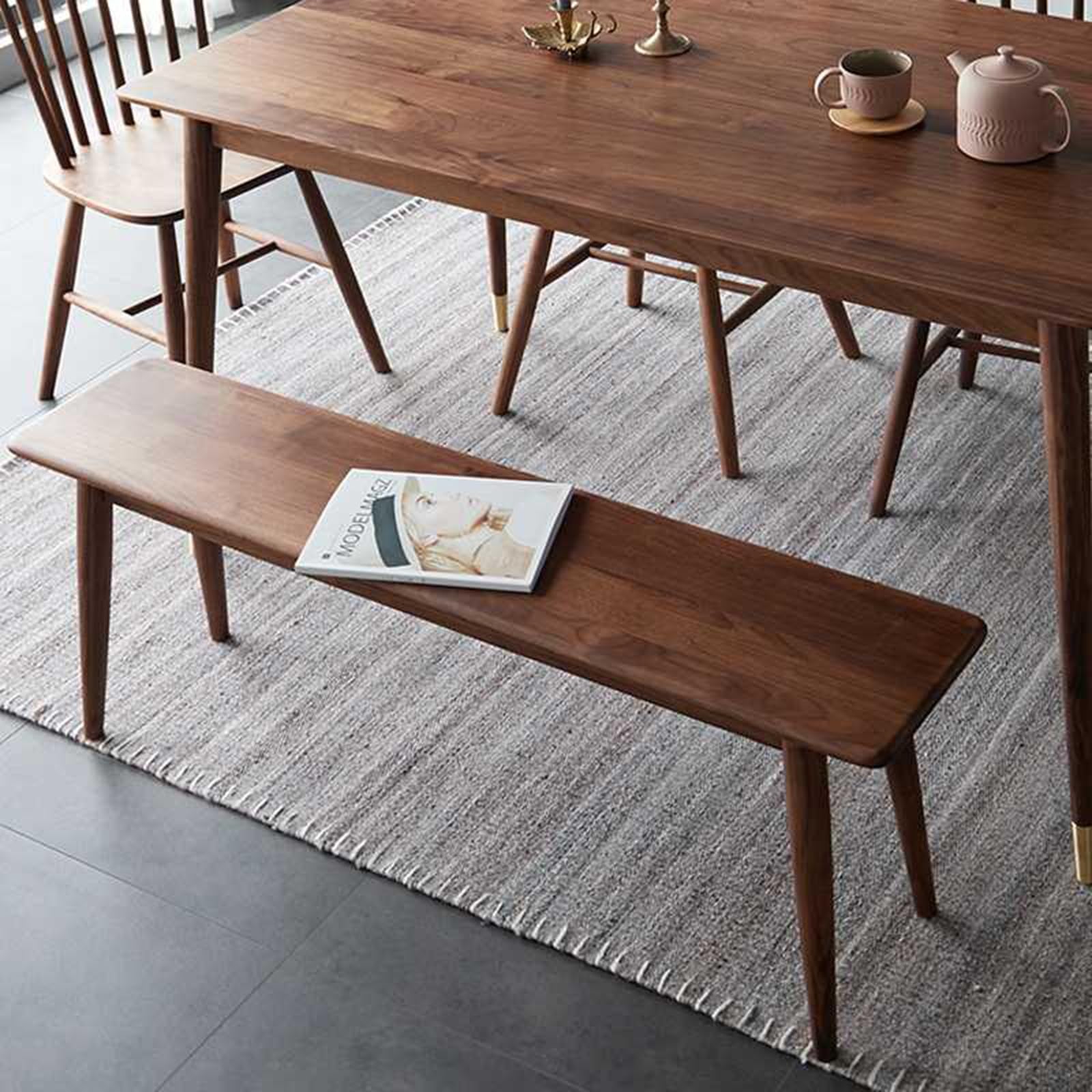 Panca da ingresso in legno, panche da cucina per interni in stile rustico, panca stretta per ingresso, per soggiorno, cucina, facile da montare, legno naturale (140 * 30 * 45 cm/55,1 * 11,8 * 17,7 p