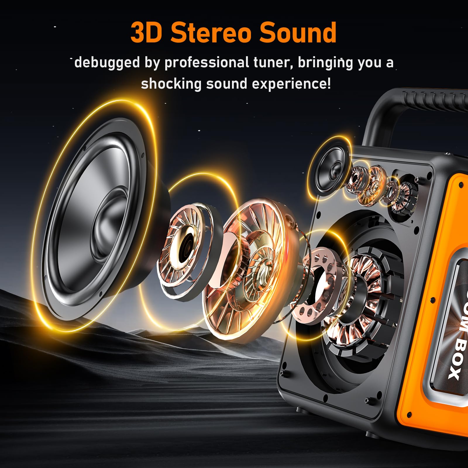 HWWR Karaoke Maschine mit 2 drahtlosen Mikrofones für Erwachsene, Tragbaren Bluetooth Karaoke Anlage Lautsprecher mit RGB-Licht für Hausparty, Partybox Unterstützt TF/USB, AUX,Rec,TWS