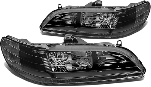 Miniatura 2 de DNA MOTORING - Par de faros delanteros compatibles con Honda Accord 98-02, negrotransparente, HL-OH-HA98-BK-CL1