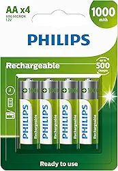 Pilha Philips recarregável AA 1.2V 1.000 com 4 unidades R6B4RTU10/59