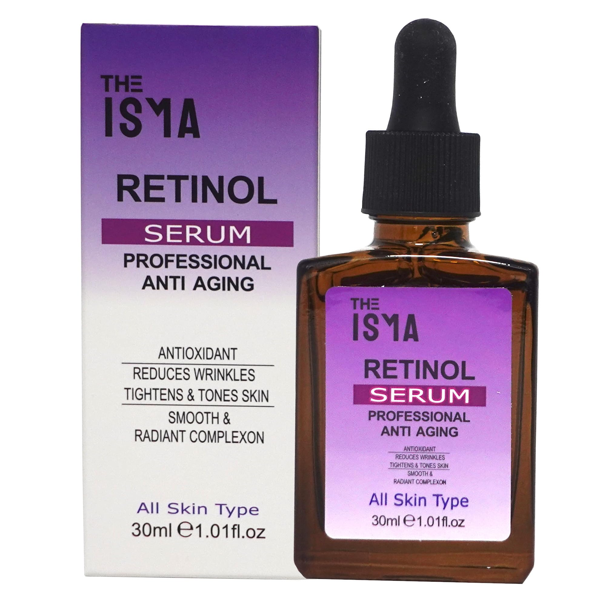 ISMA Retinol Serum, Night Face & Anti-Ageing Treatment, 30 ml, Vitamin A Serum for Fine Lines Wrinkles & Skin Renewal