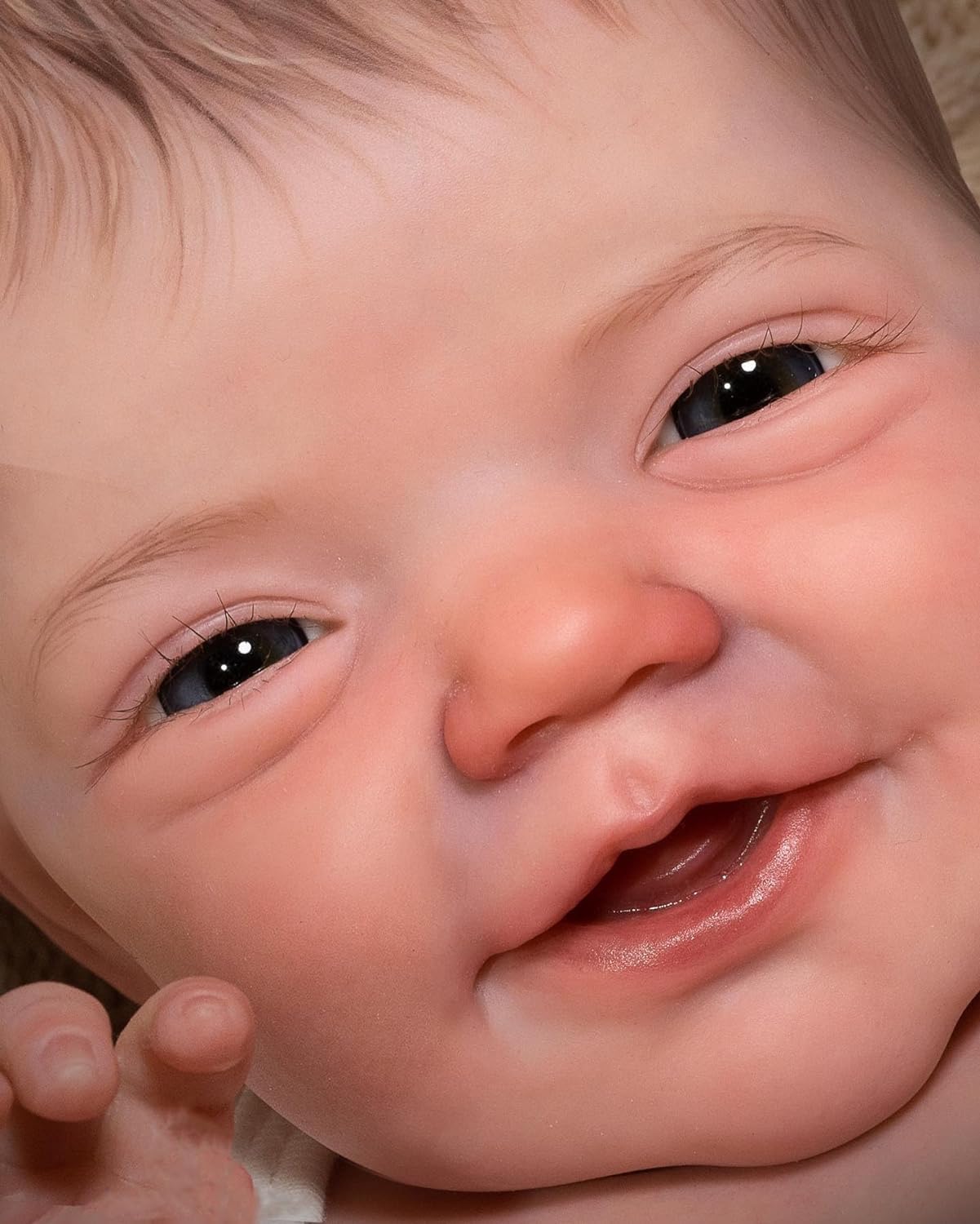 Enjoy With Love 75CM Énorme Reborn Toddler Liam En Fille Version Image Réelle Peinture À La Main Poupée Avec 3D Peau Veines Visibles 12 Mois Taille Poupée (Blue Eyes
