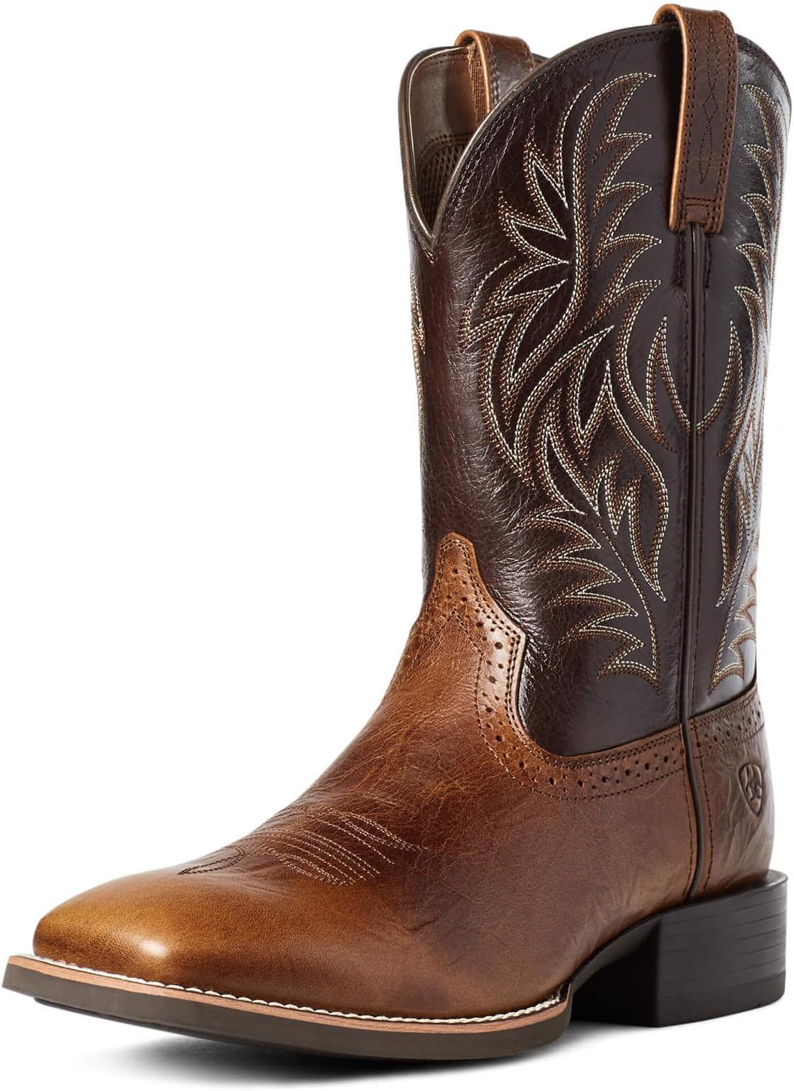 Cowboy Boots for Men with Wide Square Toe Western Boot Durable Classic Retro Embroidered Slip Resistant Pull On Boots