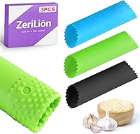 ZeriLion 3pcs Silicone Garlic Peeler Tube Roller - Effortless Skin Remover, Rocker Press, Easy Clean Kitchen Gadget for Chefs