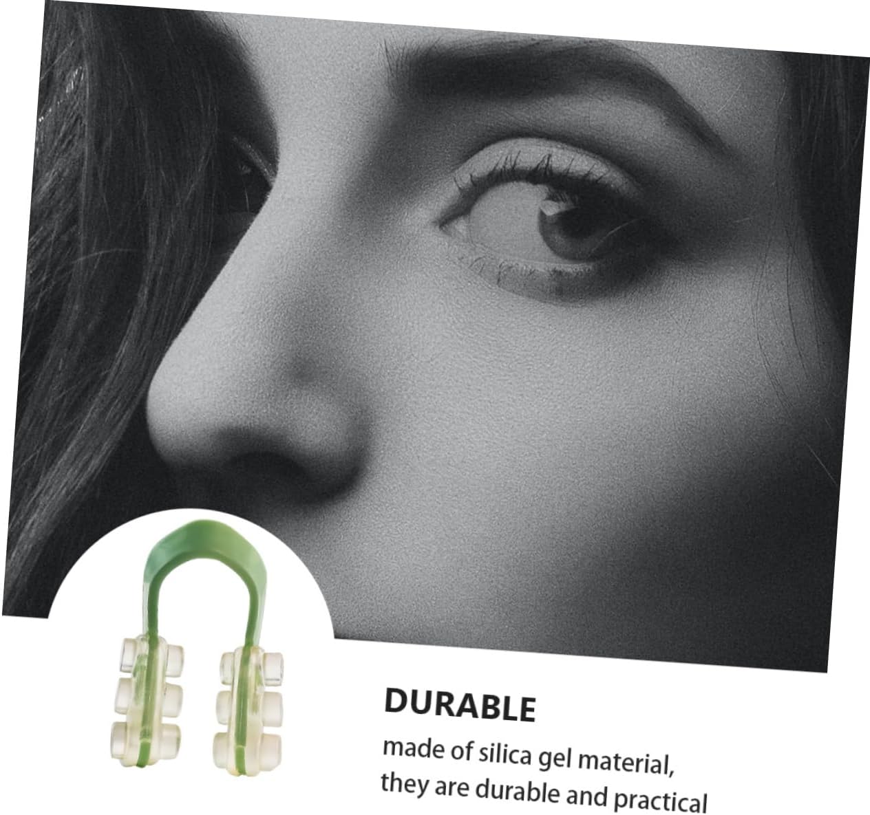 1set U-Type Sleeping Nose Clips Silicone Nasal Splint Green Nose Clip Combination for Women Comfortable and Easy to Clean for Snoring Relief